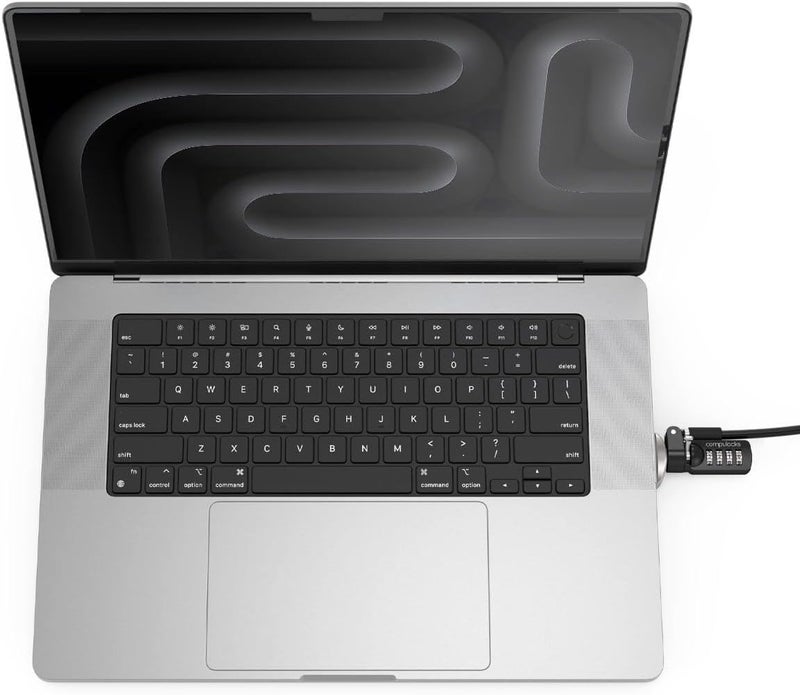 Compulocks Ledge Lock Adapter for MacBook Pro 16" M1,M2 & M3 with Combination Cable Lock Silver - Image 2